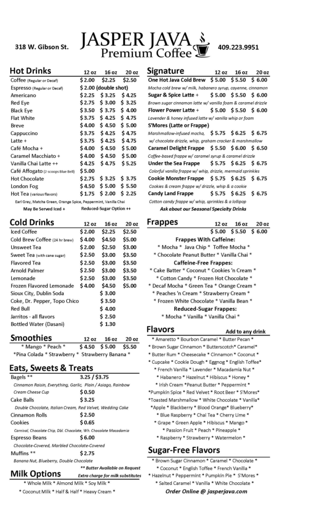 Menu Jasper Java