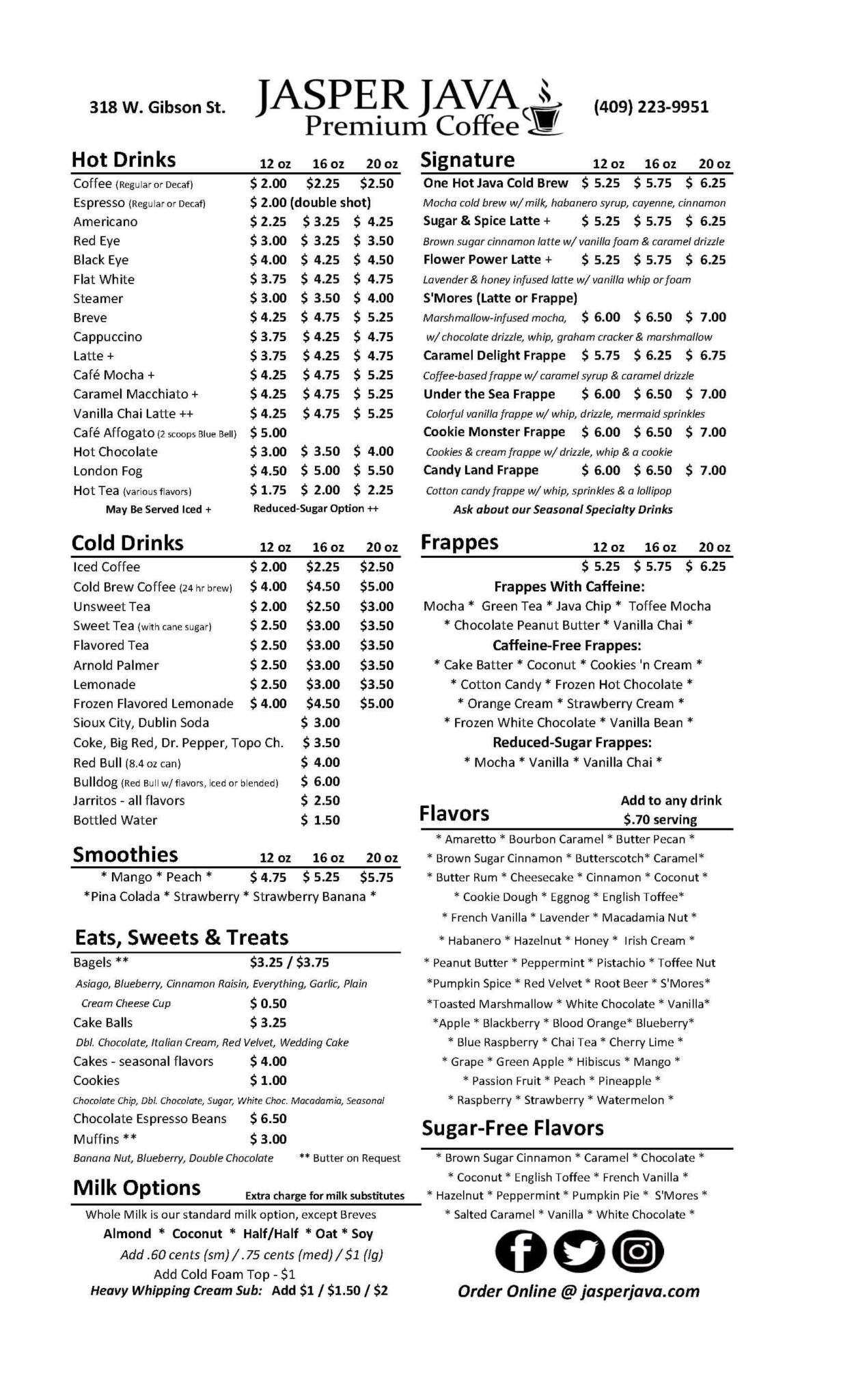 Menu – Jasper Java